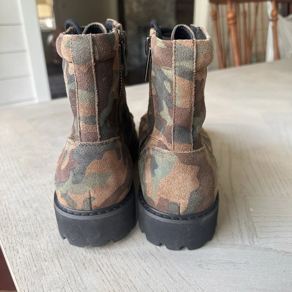 INC Mens Wilder‎ Suede Camo Ankle Boots 11 Combat Lug Sole Army Grunge Goth